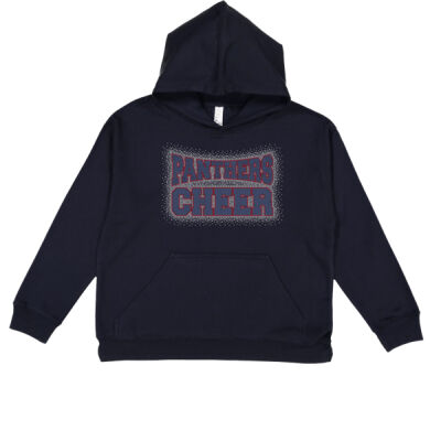 Panthers Cheer with Optional Sleeves, Back, and Hood - Youth Fleece Hoodie Sweatshirt Thumbnail