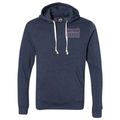 Panthers Cheer with Optional Sleeves, Back, and Hood - Men's Triblend Fleece Hooded Sweatshirt Thumbnail