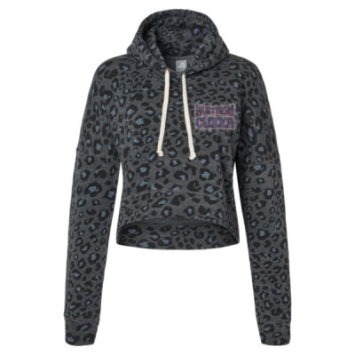 Panthers Cheer with Optional Sleeves, Back, and Hood - Women's Crop Hooded Sweatshirt Thumbnail